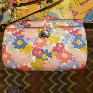 Coach floral wristlet